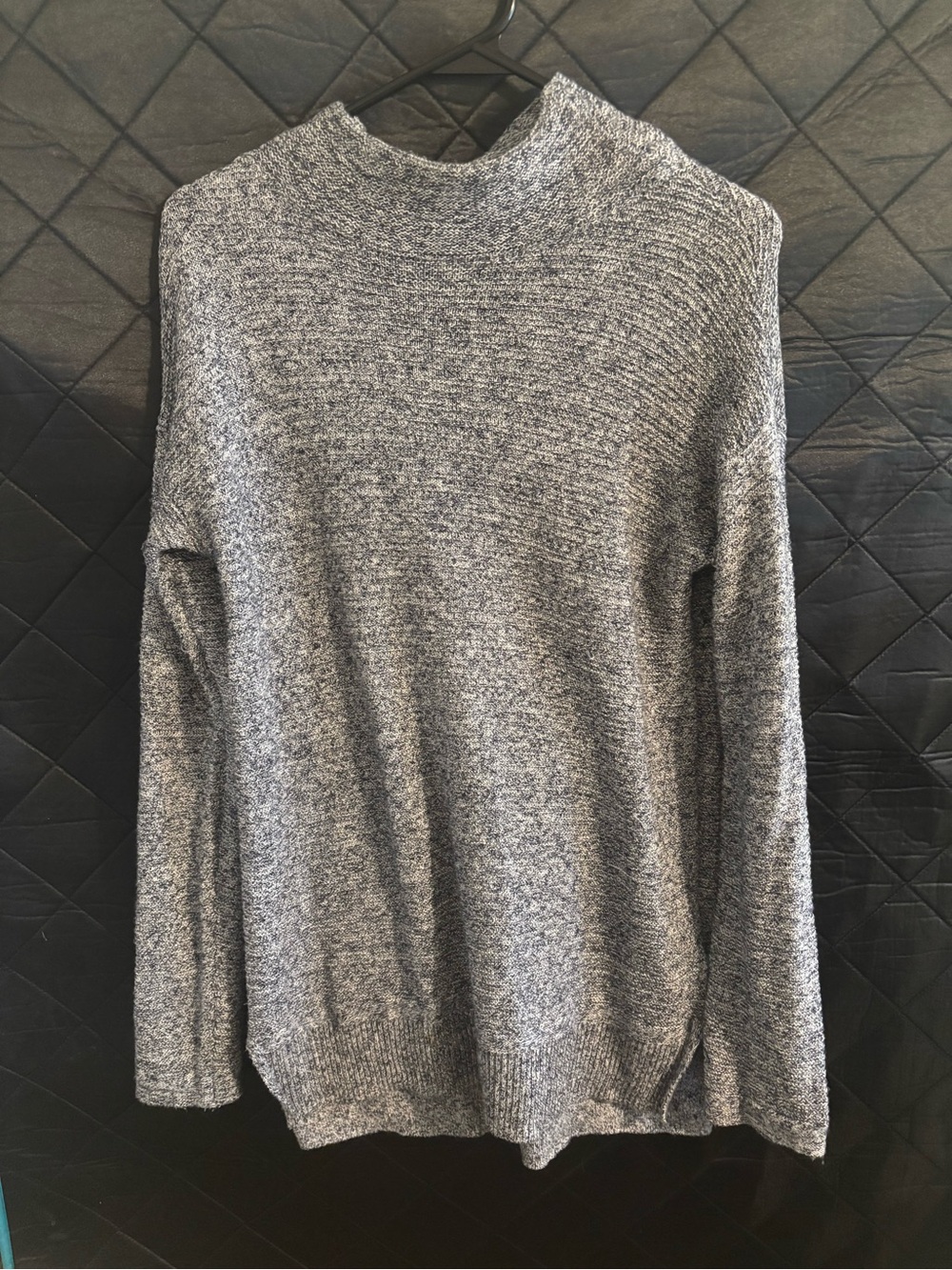 Old Navy Heathered Charcoal Knit Mock-Neck Sweater